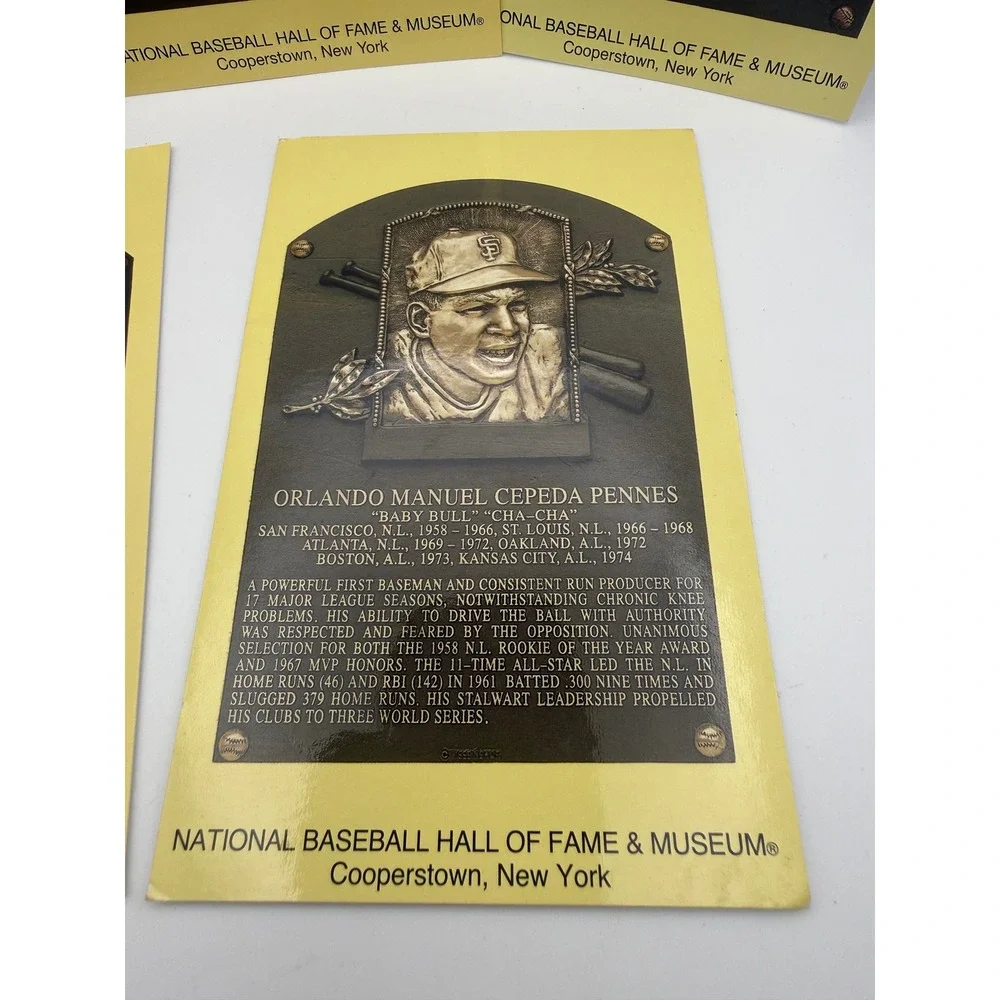 National Baseball Hall of Fame Plaque Postcards Set of 5 Winfield Berra Jackson